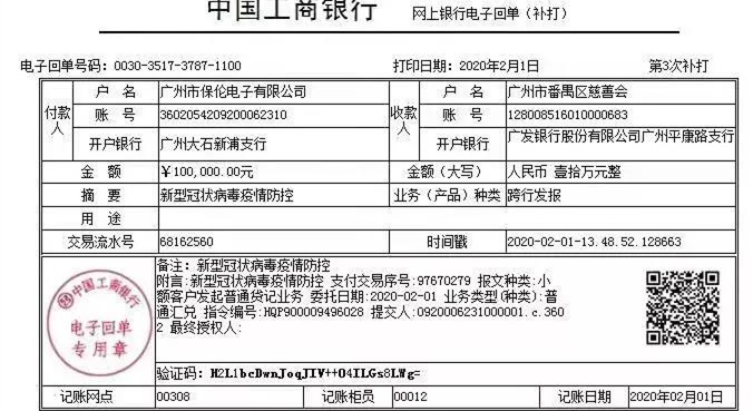 与疫情战斗到底，广州市保伦电子有限公司（itc）在行动！